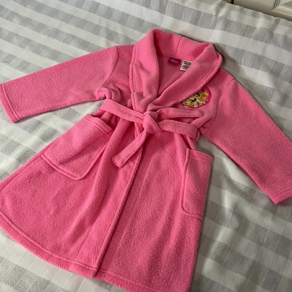 Disney Princess pink fleece robe Size 3T